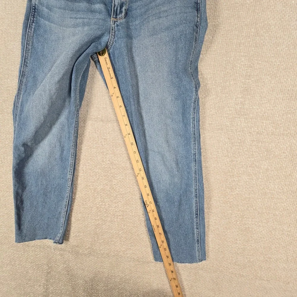 Hollister Curvy High Rise Mom‎ Jeans Womens 5S W27 L25 Medium Wash Raw Hem